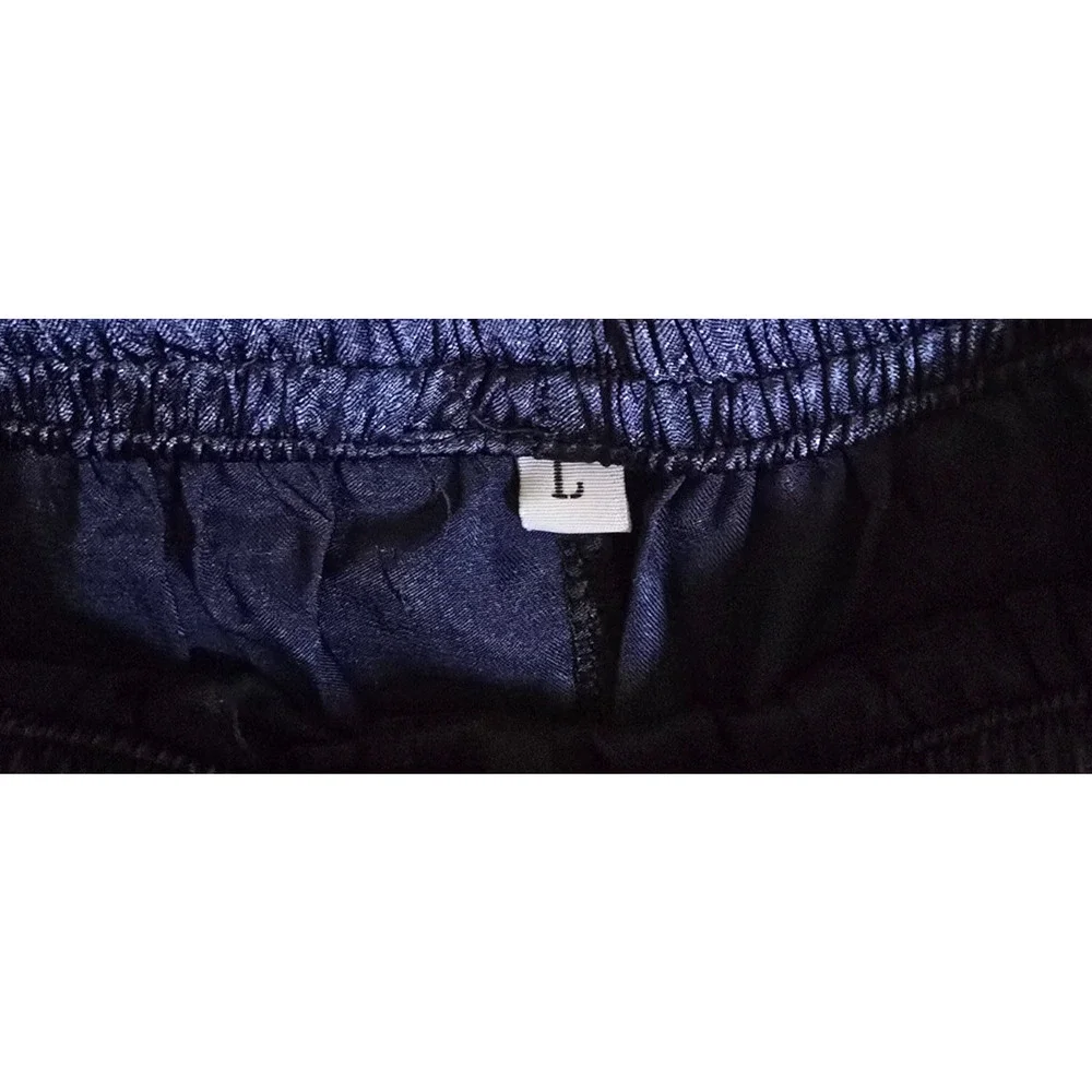 Sindrella Womens Large Navy Blue Satin Pajama Set Shorts Rose Embroidery NWT NEW